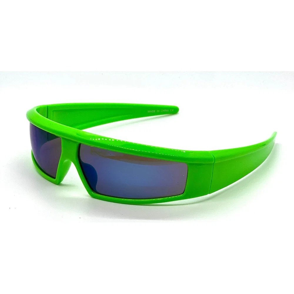 Women Sunglasses Fashion Green Frame‎ Shield Retro Running Fishing Shades Small